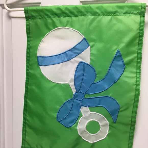 3 new decorative flags: 2 new mailbox covers,1 baby shower flag. Brass grommets. - Picture 4 of 8